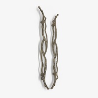 Paire de poignées de porte principale en cuivre pur sculptées en forme de branche d'arbre, design rustique en forme de brindille, poignées d'entrée haut de gamme pour villa et hôtel