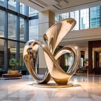 Escultura Moderna Personalizada de Ángel Abstracto en Acero Inoxidable 304, Fundición OEM/ODM, Acabado Pulido Brillante Tipo Espejo, Gran Tamaño para Jardín Exterior