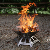 Barbecue moderne en acier inoxydable pour le camping en plein air, foyer à bois pliable, barbecue portable