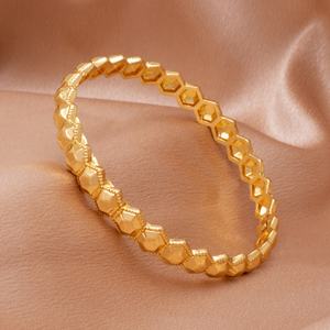 Pulseras de Boda Chapadas en Oro de 18k a <span class=keywords><strong>Precio</strong></span> Económico al por Mayor para Mujer, Novia, Pulseras Abiertas, Joyería de Boda Bengalí de India y Camboya - Product Image 4