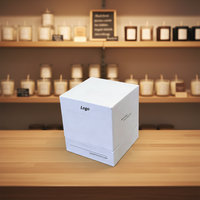 Échantillon Gratuit - Boîte Rigide en Carton Blanc Écologique avec Couvercle Carré et Base, Finition Mate, Éponge Intégrée pour Emballage Cadeau de Bougies et Parfums