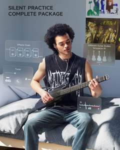 Guitarra Electroacústica Donner HUSH I <span class=keywords><strong>PRO</strong></span>, Guitarra de Viaje con Múltiples Modos de Efecto, Kit de Guitarra Inteligente con Auriculares - Product Image 4