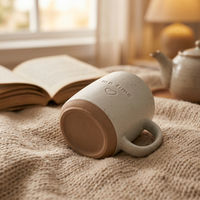 Mug à café en céramique mouchetée, tasse à café avec logo en relief et poignée pour la maison, le bureau, ou comme cadeau