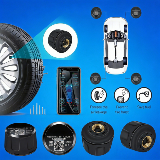 Professional Original CX-T BLE 5.3 TPMS Sensor Blue+tooth Wireless Car Auto Tire Pressure Detection Kit