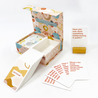 Cartes de jeu de questions émotionnelles pour couples imprimées en usine, cartes de conversation personnalisées avec boîte magnétique