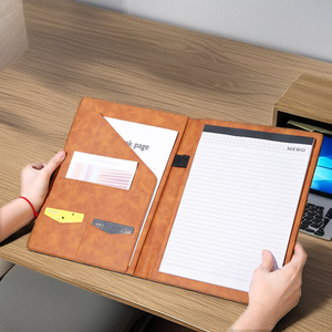Điều hành A4 da danh mục đầu tư thư mục <span class=keywords><strong>padfolio</strong></span> Đại học văn phòng thiết yếu kim loại clipboard kinh doanh tài liệu Organizer PU tập tin - Product Image 1