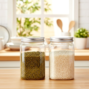 Hot Sale Food Grade PET Transparent <b>Plastic</b> Storage Tank with Screw <b>Cap</b> for Dry Food and Tea Storage - Product Image 4
