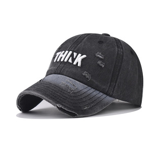 Gorra de béisbol de 6 paneles <span class=keywords><strong>TARK</strong></span>, nueva, lavada, con bordado grande, de tela nueva, para exteriores, con letras en inglés, estilo transfronterizo - Product Image 1