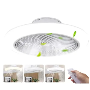 Ventilateur de plafond moderne 50 cm blanc Télécommande à intensité variable Nombre de lames 5 ABS Matériau du corps Moteur à courant continu - Product Image 4