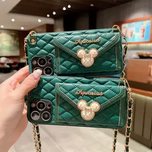 Phong cách sang trọng của chuỗi Crossbody thay đổi thẻ Túi iPhone trường hợp đối với iPhone 11 12 13 14 15 cộng với/PRO/PRO Max