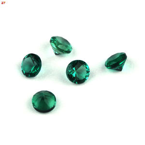 Оптовая продажа по индивидуальному заказу 1 мм 5 мм Свободный искусственный Изумрудный драгоценный камень круглый бриллиант HQ Зеленый Бриллиант основной камень для ювелирных изделий - Product Image 1