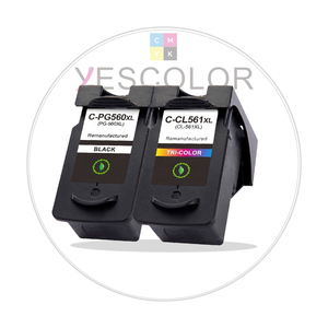 Cartucho de Tinta Remanufacturado Yescolor Premium Compatible con PG560 PG560XL PG-560 PG 560 CL 561 para Canon PIXMA <span class=keywords><strong>TS5350</strong></span> TS5351 - Product Image 1