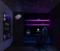 Conception moderne de café internet pour l'e-sport, rendu 3D, plans CAO d'une arène de jeu professionnelle, solution de projet complète pour centre de jeu