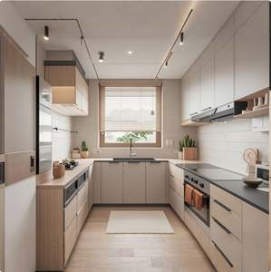 Juego de Muebles de Cocina Laminados de Estilo Simple Personalizados, Muebles de Cocina Modernos e Inteligentes para Renovación del Hogar - Product Image 3