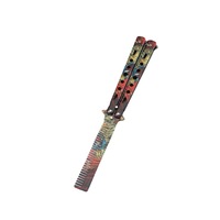 Couteau papillon en gros d'usine, lame d'entraînement extérieure en acier inoxydable, marchandise sur le thème de CSGO, couteau non affûté G281