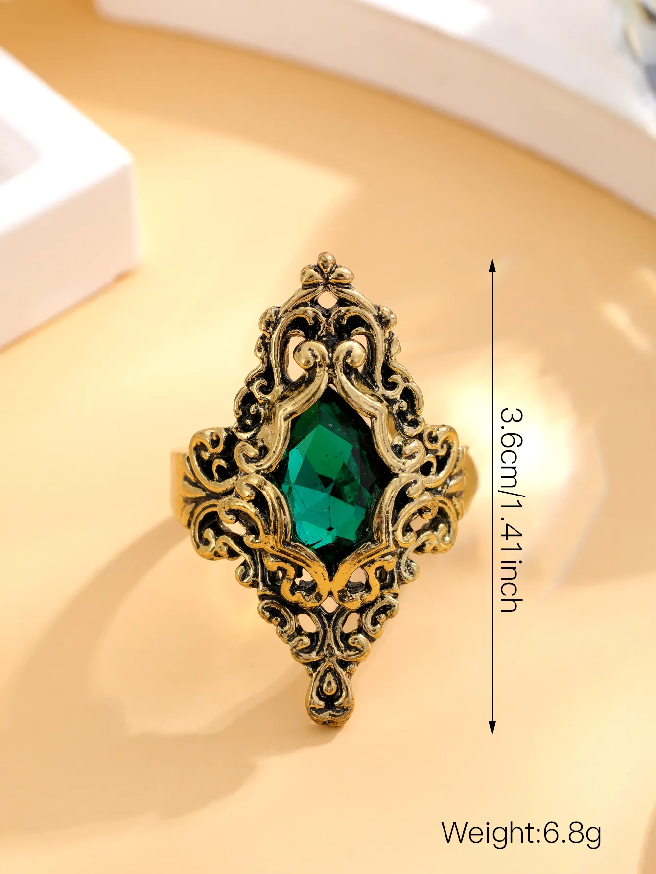 Joyería hermosa oro verde moda estilo personalidad tendencia Zircon 18K anillo de mujer