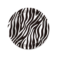 Huancai — assiettes en papier imprimé léopard pour enfants, fournitures de fête thème safari, jungle, décorations de fête d'anniversaire, 9 pouces