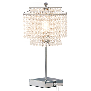 Pha lê cảm ứng bảng đèn cạnh giường ngủ đèn USB C + một cổng vàng thân thiện với môi đơn giản 3 cách pha lê Shade Dimmable AC đèn phòng ngủ - Product Image 1