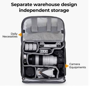 Free Sample Camera Bags for Photographers Large Capacity Camera Case with Raincover <b>Laptop</b> Compartment Camera Backpack - Product Image 2