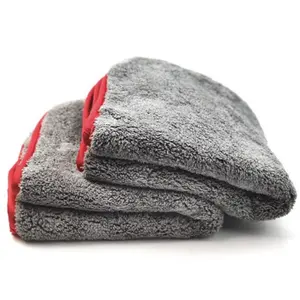 Aangepaste Sterk Absorberende Sterke Dikke Microfiber Stof Auto Zorg Doek Zacht Pluche Microfiber Koraal Fleece Handdoek Auto Gebruik