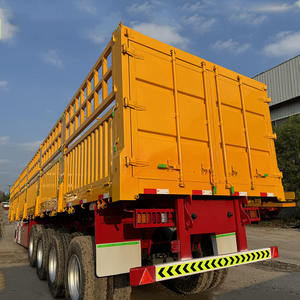 Semirremolque de plataforma con 3/4 ejes, valla de acero cerrada, pared lateral para camioneta, semirremolque de carga, remolques para camiones 9.5x2.5x3.5m 5001-10000kg - Product Image 4