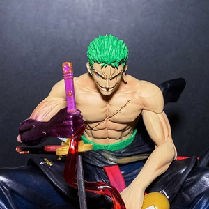 14.5cm Anime Pirate Roi BT Assis Pose Zoro Figure Modèle Double Tête Changement GK PVC Figure Jouet Statue Ornement - Product Image 6