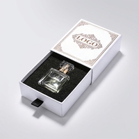 Boîte à tiroir en papier biodégradable écologique pour parfum de 50 ml, emballage personnalisé pour soins de la peau avec logo en feuille d'or et coffret cadeau pour parfum