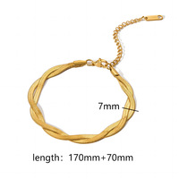 Nouvel Arrivage Bracelet à Breloques Unisexe en Acier Inoxydable 316L Double Couche, Maille Cubaine, Maille Serpent Plate et Maille Trombone, Plaqué Or 18K, Tendance Hip-Hop