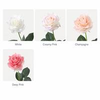 Rose artificielle à tige unique, style nordique, toucher velours, faite à la main, pour décoration intérieure et centres de table de mariage