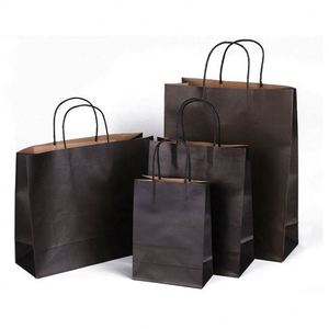 Custom Print Recycled Plain Kraft <b>Paper</b> Gift Packaging Bag <b>Paper</b> Grocery Shopping Bag With Your Own Logo - Product Image 1