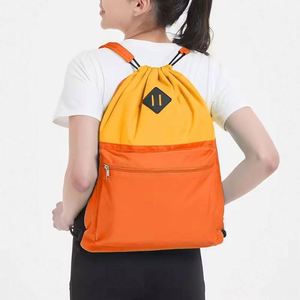 BSCI factory Water-Resistant Cinch Bag Sports <b>Gym</b> Bag Drawstring <b>Backpack</b> with Wet Compartment for <b>Women</b> Men - Product Image 6