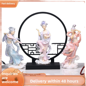 Vẽ tay nghệ thuật công chúa hình dunhuang bay <span class=keywords><strong>apsaras</strong></span> bức tượng nhựa trang trí văn hóa Trung Quốc 10 chiếc hàng loạt - Product Image 5