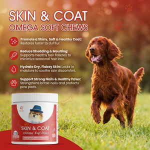 อาหารเสริมบำรุงผิวหนังและขนสุนัข รสเบคอน สูตรเฉพาะ สำหรับแบรนด์ส่วนตัว ผสมโอเมก้า 3 น้ำมันปลา ช่วยลดการหลุดร่วง แบบเคี้ยวเนื้อนุ่ม ผสมคอลลาเจนและไบโอติน - Product Image 1