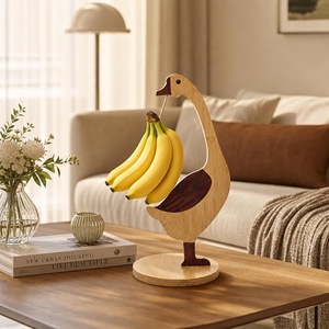 Soporte de madera para plátanos, soporte reutilizable para frutas, estante de almacenamiento para sala de estar y cocina - Product Image 1