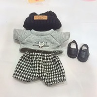Nouvel ensemble de vêtements en coton pour poupée Labubu de 17 cm, style urbain cool et tendance, avec T-shirt, pour remplacement de costume de jouet en peluche, idéal pour porte-clés