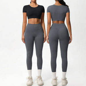 Ensemble de yoga pour femmes, 2 pièces, vêtements de sport, soutien-gorge de sport et leggings - Product Image 1