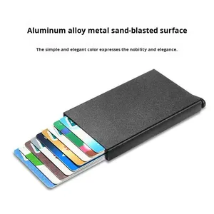 HF Aluminium Legering Vintage Visitekaartjeshouder Anti-Diefstal Anti-Scan RFID Bescherming Creditcardhouder Clip Sluiting Model YZ-014 - Product Image 2