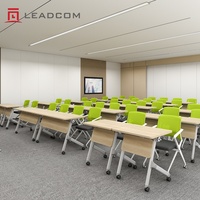 Table de réunion modulaire pliante LEADCOM LS-424AS certifiée BIFMA pour projets de bureaux commerciaux clés en main