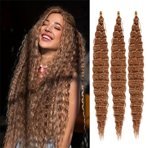 Tresses torsadées Deep Wave de 28 pouces, en fibre synthétique résistante à la chaleur, double trame, 100g, pour tressage au crochet - Product Image 3