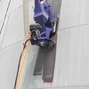 Vertical shot blasting machine efficiently cleans oil tank surface/wall paint