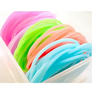 Wholesale elastic no slip grip candy fluorescent colors hair tie silicone bracelets hair bands for girls