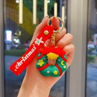 Porte-clés de maison de Noël de cadeaux de flocon de neige en caoutchouc et silicone PVC de dessin animé mignon personnalisé en gros