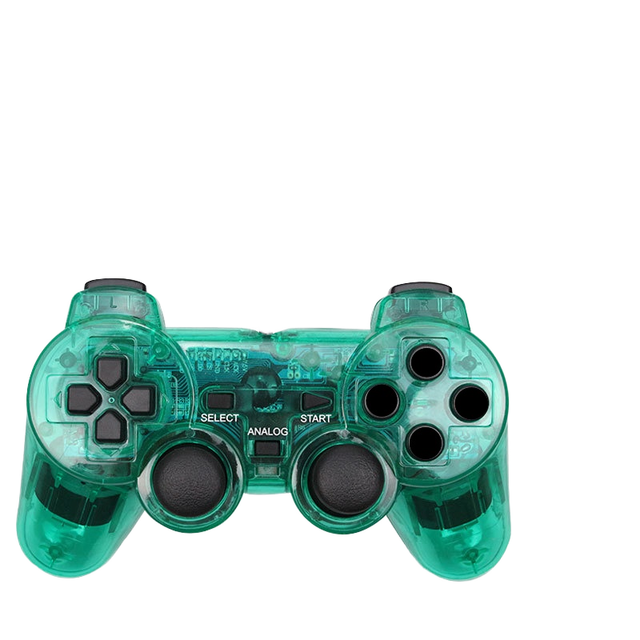 Factory Spot PS2 Wired Gamepad Dual Vibrating Clear Color Snowflake Keys