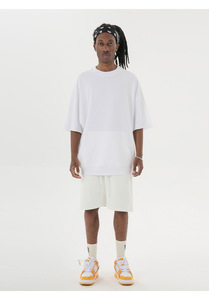 MT2700 T Shirt Manufacturer Wholesale Custom 100% Cotton Kangaroo Pocket T Shirts Oversized <b>TShirts</b> for Men - Product Image 2