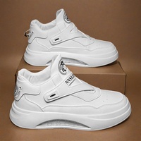 Nouveau Style Été Chaussures Décontractées Homme, Baskets Blanches à Amorti, Montantes à Semelle Épaisse avec Talon Compensé Intérieur, Polyvalentes et Tendance