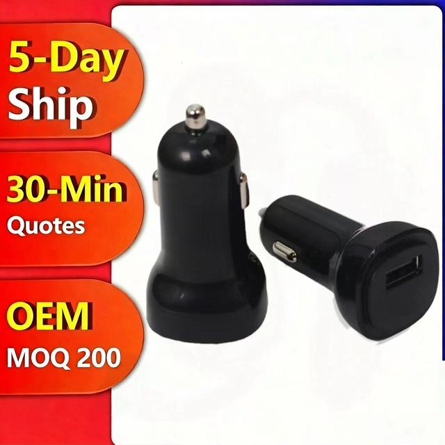 High Quality Hot Sale 12V 24V USB Mini Car Charger 12.5W 5V 2.5A Charging Phone Car Adapter for Mobile GPS DVR OEM ODM