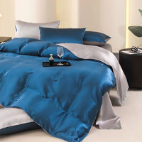 Parure de lit en soie de mûrier douce anti-acariens 4 pièces – Housse de couette en soie véritable – Offre spéciale