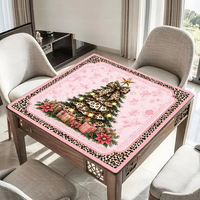 Tapis de jeu de Mahjong pour les fêtes de Noël, base en caoutchouc antidérapante, motif vintage de Noël, tapis de table de Mahjong, vente en gros
