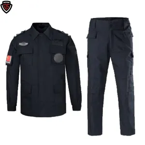 Tuta uniforme di sicurezza a manica corta doppia sicura all'ingrosso uniformi di guardia di sicurezza per abbigliamento di sicurezza nero personalizzato