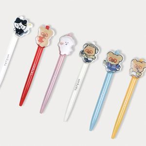 Bolígrafo de Plástico Acrílico Transparente Personalizado con Personajes de Dibujos Animados, Punta de Gel de 0.7 mm, Tinta Azul y Negra, PVC Suave y Duradero, Promocional - Product Image 5